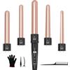 VIYSPNV Ferro Arricciacapelli 5 in 1 Piastra Onde per Capelli con Temperatura Regolabile 80°C - 230°C e Display LCD Ondulatore Modellatore con Ferri di Diverso, Guanto, 2 Clip, Pettine