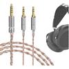 Geekria Cavo bilanciato da4,4mm compatibile con HIFIMAN Sundara-C,SUNDARA,HE4XX,400i,HE1000V2,Denon AH-D600,AH-D7200,5N OCC Intrecciato cavo audio placcato argento,da4,4mm a doppio3,5mm maschio/5piedi