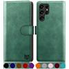 SUANPOT Custodia per Samsung S22 Ultra Cover Portafoglio [Blocco RFID] [Shell TPU] in Pelle Sintetica Tasca Carte Antiurto Protettiva di Con Slot per Schede di per S22Ultra case Verde Chiaro