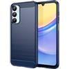 owlhold Cover per Samsung Galaxy A16 5G, Custodia Spazzolata e Fibra di Carbonio Morbido Silicone TPU Slim Fit Case, Antiurto, Antigraffio, Antiscivolo, Protezione Grado Militare Galaxy A16 Blu