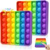 TOGETDREAM 2 Pezzi Pop Bubble Fidget Toys Giocattoli Push Arcobaleno Silicone Sensory Bubble Pop Fidget Toys Gioco Antistress Antistress da Scrivania Rilassante Regali di Compleanno Feste per Adulti e Bambini