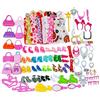 witgift 70 accessori per vestiti per bambole Barbie, 10 set di abiti da 30 pezzi accessori gioielli ricevuti collana specchio appendiabiti 20 paia di scarpe e 10 borse per bambole da 11,5 pollici