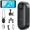 Tebetu Action Cam POV 1080P, Mini Vlogging Camera WiFi, Action Camera Impermeabile 30m, Mini Body Cam 360 (Kit Incluso) per Moto/Ciclismo/Sci/Subacquea, Autonomia 2.5 Ore, Grandangolo 120°