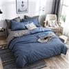 Oduo Set Biancheria da Letto Matrimoniale Microfibra, 3 Pezzi Stile Nordico Geometrico Copripiumino Set, Set Copripiumini e Federe per Letto Matrimoniale/Letto Singolo (Grigio Blu,140x200cm)