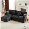 HOXINBLY Divano Letto 3 Posti con Penisola, Divano Angolare 3 Posti Forma di L, Divano Letto Matrimoniale con Materasso, Divano 3 Posti con Braccio e poggiapiedi, Grigio