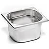Forgast Contenitore Gastronorm GN 1/6 Eco in Acciaio Inox, Dimensioni 17,6x16,2x10 cm, Vaschetta Gastronorm, Vassoio, Resistente alla Temperatura, Lavabile in Lavastoviglie