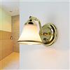 Licht-Erlebnisse Applique con interruttore per bagno, luce a specchio, art nouveau, orientabile, lampada da bagno, oro, basso abbagliamento, vetro, E14, luce da bagno, applique regolabile