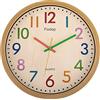 Foxtop Silenzioso senza Tic-tac Bambini Orologio da Parete Decorativo Colorato Facile da Leggere per Classe Scuola Cucina Soggiorno Camera materna (Diametro: 30 cm)