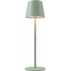 D-LIGHT PROFESSIONAL Lampada da Tavolo Senza Fili Ricaricabile con Presa USB, Abat-Jour Regolabile in Altezza con Dimmer Touch e 3 Luci Led Diversa Intensità per Camera, Ufficio, Ristorante - Verde