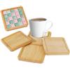 HO-SFSM 4 Pezzi Vassoio in Bambù, Vassoio da Portata Quadrato, Naturale Mini Vassoio Bamboo, per Posizionare Torte, Tazze, Caffè, Dessert, Biscotti, Pane, Frutta, Snack