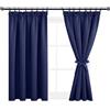 DWCN Tenda oscurante con lacci, tenda termica con nastro arricciatore senza foratura, tende e drappeggi per interni, decorazione per cucina casa, L 140 x H 145 cm, 2 pannelli, blu scuro