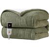 Texciting Coperta Riscaldante Elettrica-130x160cm Morbida,Grigio Verde | Coperta Elettrica 9 Temperature Regolabili 2-10 ore di Spegnimento Automatico Lavabile in lavatrice,Per divano e letto