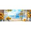 Bimkole DIY 5D Grande Diamond Painting Kit Completo Fai da Te Finestra, Girasoli Pittura Diamante Punto Croce Strass Arte E Creazione Di Mosaico Decorazione Murale Artigianale 30x80 cm