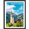 Lalieffacely Cornice A3, Cornice Foto, Cornici da Parete Orientamento Orizzontale o Verticale, Cornici per Puzzle Parete Poster Diploma Universitario (Nero, A3(29.7x42cm)*1)
