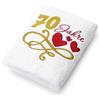Majen Abc Casa Asciugamano regalo per 70° compleanno con cuori ricamati e 70 anni per donne e donne - 70° anniversario idea regalo - regalo di compleanno 70 anni