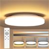 LEDYA Plafoniera Led Soffitto Dimmerabile, Ø275mm 18w 1600lm Plafoniera Tonda, IP54 Impermeabile, 18w Equivale 150w, 2700k-5000k Plafoniera Led Dimmerabile Con Telecomando Per Bagno Camera, Da Soggiorno