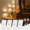 Dinoho Luce Notturna Sensore di Movimento, 3 Modalità AUTO ON/OFF Lampada LED Ricaricabile, Luci Batteria Dimmerabile Bianco Caldo/Naturale/Freddo, Lucina Notte Bambini per Armadi, Scale, Corridoio, 4 Pezzi
