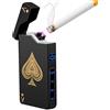 WIYETY Accendino Elettronico USB Ad Arco Con Indicatore Della Batteria - Impermeabile, Antivento, Ricaricabile Tipo C per Uomo (Nero)