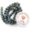 Fukugems Perline con Stretch Cord per Gioielli Che Fanno Perline di Pietra sciolte per DIY Energy Stone Healing Power Bracelet 8mm=96 Pezzi e 1 Rotolo Cavo Moss Agate 8mm