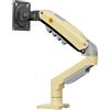 Ergosolid Supporto da scrivania con molla a gas per schermi LCD 17″-30″, giallo, VESA 75 mm e 100 mm, rotazione a 360° con peso da 2 a 9 kg