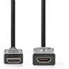 NEDIS Cavo HDMI ad alta velocità con Ethernet, connettore HDMI, uscita HDMI, 4K@60Hz, ARC, 10.2 Gbps, 5.00 m, rotondo, PVC, nero, etichetta