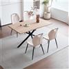 JZGORC Tavolo da Pranzo con 4 Sedie, Set da Pranzo, 140 * 78 * 77 cm, Tavolo da Pranzo Rettangolare in Legno, 4 Sedie con Schienale Alto, Gambe in Metallo Nero, 4 Sedia Beige
