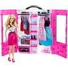 Mattel NUOVO Mattel Barbie e Armadio Rosa Stile Portatile Moda e Accessori F/S