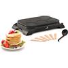 SENYA Crêpière elettrica - Macchina per crêpes 1000W - Piastra antiaderente Ø11,5 cm, cottura rapida, crêpes, pancakes, 6 spatole in legno + mestolo, mini festa delle crêpes facile da pulire