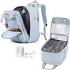 suradar Zaino Ryanair Sottovuoto 40x20x25 con Pompa Zaini da Viaggio Aereo Sottovuoto Zaino da Viaggio Incorporato Vacuum Backpack Bagaglio a Mano 40x20x25 Ryanair Aereo Grigio blu
