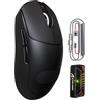 ATTACK SHARK X8PRO Mouse da gioco wireless ultraleggero 55g con cavo a spirale e nastro antiscivolo per mani medie/grandi, frequenza di polling 8K, 2.4G/cablato/BT, 40000DPI - Nero