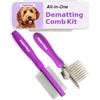 Poodoodle Kit di pettine districante indolore Poodoodle per cani e gatti, set di pettine a doppia faccia con rastrello e pettine districante, spazzola districante per cani e gatti, kit di strumenti per la