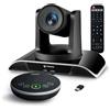 TONGVEO Sistema di telecamere zoom 20x per sala conferenze, video e audio, zoom ottico 20x USB 3.0 HDMI, telecamera PTZ e altoparlante per conferenze con microfono per sale riunioni di grandi