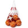 OUDQFCJ 2 pezzi rete porta palloni robusta e portatile, sacca rete in nylon con cordoncino, adatta per 4-8 palloni, ideale per calcio, basket, pallavolo