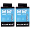 Impac 2pk Cycle Camere D'Aria 28 Race - Valvola Presta - 700x20-28c / 28x¾ - ⅞ / 28x0.90-1.10 / 27x1.00/622 20-28/630 22-25