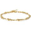 MIORE Bracciale Donna Catena Argento 925 Placcato Oro 18 Carati, 19 Cm Sfere Intrecciate, Chiusura Regolabile, Anallergico, Made in Italy, Confezionato in un Elegante Portagioie Intrecciata