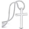 SERASAR Collana con croce Gioielli da uomo in acciaio inossidabile 60cm - argento sterling 925 Regalo di compleanno per