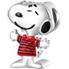 Genérico Charm snoopy a mani aperte in argento sterling 925, compatibile con ciondoli Pandora e molti altri bracciali con ciondoli.
