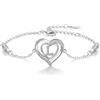 Cosie Lily Bracciali Donna, Argento 925 Bracciale con Iniziale Cuore A-Z Gioielli, Regalo Compleanno San Valentino Natale, Regali Per Mamma Fidanzata Coppia Amica Lettera Braccialetto L