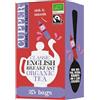 CUPPER Tè Classico English Breakfast Biologico Fairtrade, Tè Nero Ricco e Aromatico, Ingredienti da Agricoltura Biologica, Filtri 100% Biodegradabili, Confezione da 25 Bustine