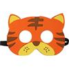 Jtnohx Feltro Maschere Animali, 10 Pz Maschera Halloween, Costume Animale per Compleanno Party Forniture (Maschera Tigre)