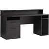Forte Tezaur Scrivania da computer, tavolo da gaming, 1 anta e 1 cassetto, materiale a base di legno, nero, L x A x P: 160 x 91 x 72 cm