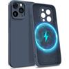 MyGadget Custodia per iPhone 14 Pro Max [ Quadrupla Protezione ] - Case in Silicone Rigido con Fodera in Microfibra - Cover Blu Scuro