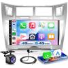 VECHTEL 4G+64G Autoradio Android 15 per Toyota Yaris/Vizi 2005-2011, 9 HD Schermo Tactile Stereo Auto co Carplay Android Auto senza Fili GPS Wi-Fi USB Bluetooth 5.0 Radio FM RDS Retrocamera