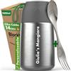 Blockhütte Personalizzato Contenitore Termico per Alimenti Caldi I 1l I Thermos Cibo Caldo fino a 14 ore I Portapranzo Termico a Tenuta Stagna per Adulti e Bambini I Porta Thermos Cibo