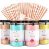 MK Misskandy since 2019 Misskandy® zucchero filato per macchina - Confezione da 4 * 240Gr - (Aromi naturali): Aromi: Fragola/Mela/Cola/Lemonio/Polvere di zucchero+ 50 bastoncini (gratis)