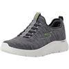 Skechers Men's Gowalk Flex-Athletic Slip-On Casual Walking Shoes with Air Cooled Foam Sneakers, Grey/Lime 2, 10 X-Wide