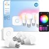 Philips Hue Essential Starter Kit, Con Bridge e 4 lampadine smart E27, Lampadine intelligenti con luce bianca e colorata, Luci smart compatibili con Alexa, Google Assistant e Apple Home