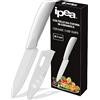 IPEA Coltello in Ceramica per Frutta, Verdura, Carne - Lama 12,7 cm - Coltello Chef da Cucina Multiuso Affilato per Tagliare e Spelare Cibo e Ortaggi - Con Coprilama - Impugnatura Antiscivolo