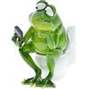 Queemie® Funny Frog Sitting on Toilet Figurine, Thinker Froggy Sculpture Statue, Mascot Frogs Animals Resin Crafts Collectible Figurines for Home Office Bathroom Garden Decoration