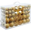 Bakaji Confezione 100 Palline Di Natale Diametro 3/4/6 cm Addobbi e Decorazioni Per Albero Di Natale (Oro)